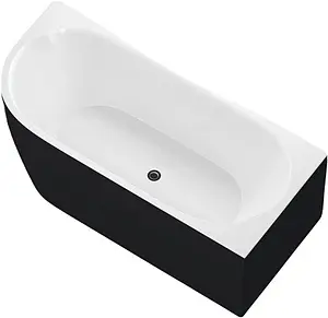 Ванна акриловая Aquanet Family Elegant B 180x80 Gloss Finish белый/панель Black matte 3806-N-GW-MB Ванна акриловая Aquanet Family Elegant B 180x80 Gloss Finish белый/панель Black matte 3806-N-GW-MB, 1