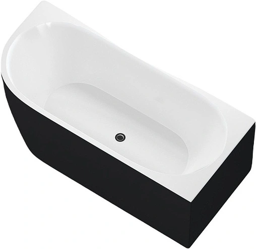 Ванна акриловая Aquanet Family Elegant B 180x80 Matt Finish белый матовый/панель Black matte 3806-N-MW-MB