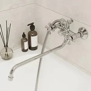 Смеситель для ванны с длинным изливом Milardo Duplex хром DUPSB02M10 Смеситель для ванны с длинным изливом Milardo Duplex хром DUPSB02M10, 3