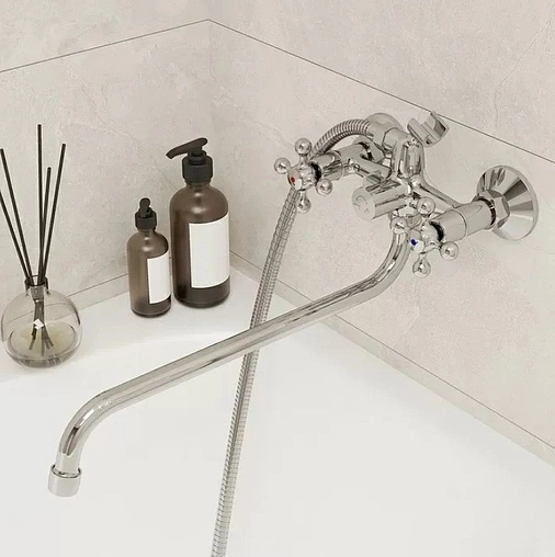 Смеситель для ванны с длинным изливом Milardo Duplex хром DUPSB02M10