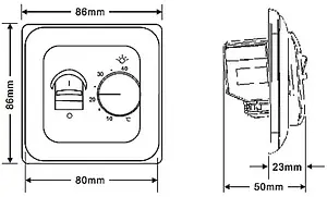 Проводной комнатный терморегулятор НО/НЗ 230В Valtec белый VT.AC602.0.0, 2