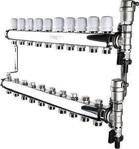 Группа коллекторная без расходомеров 10 отводов 1&quot;в/в x ¾&quot;ек Valtec VTc.588.EMNX.0610, 1