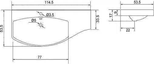 Раковина Aquanet Опера 115 L белый НФ-00007621