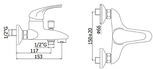 Смеситель для ванны Paffoni Nettuno Due хром ND022CR