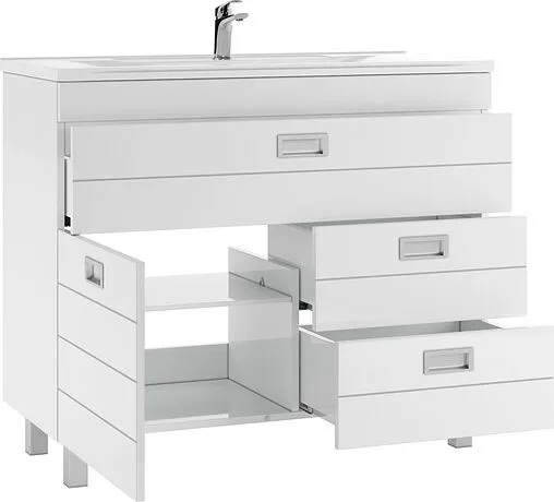 Тумба-умывальник напольный Домино Cube 100 белый DC5001T+4640021065204