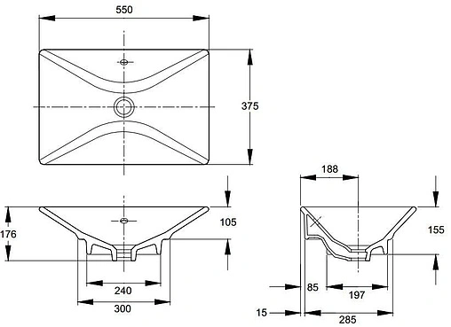Раковина Jacob Delafon Reve 55 белый E4819-00