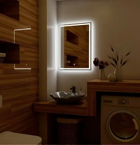 Зеркало с подсветкой Continent Fancy Led 60x80 с бесконтактным сенсором, с подогревом белый ЗЛП1833