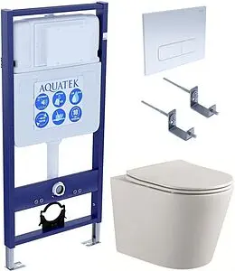 Комплект 5 в 1 Aquatek Вега cmp-013 SET AQUATEK ВЕГА cmp-013 с кнопкой KDI-0000013 белый глянцевый, 1