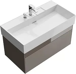 Тумба-умывальник подвесная Kerama Marazzi Logica 90 песчаный LOG.90.2\SAN+LO.wb.90.2+LO.dis.02\CR Тумба-умывальник подвесная Kerama Marazzi Logica 90 песчаный LOG.90.2\SAN+LO.wb.90.2+LO.dis.02\CR, 1