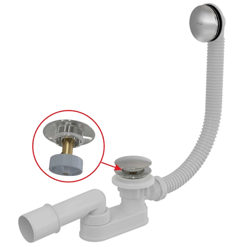 Слив-перелив для ванны AlcaPlast хром A507CKM
