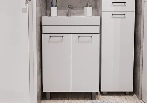 Тумба под умывальник напольная Айсберг Енисей 60 белый DA2709T