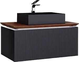 Тумба-умывальник подвесная Jorno Strong 100 антрацит Str.01.100/P/A+ Тумба-умывальник подвесная Jorno Strong 100 антрацит Str.01.100/P/A+, 1