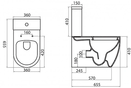 Унитаз-компакт безободковый BelBagno Marino белый BB105CPR+BB105T