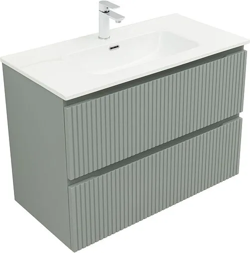 Тумба-умывальник подвесная Aquanet Джейн (Flat) 90 мисти грин 00335435+