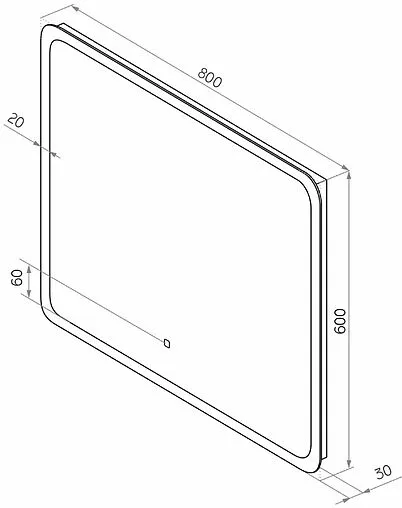 Зеркало с подсветкой Continent Bruno Led 60x80 белый ЗЛП2161
