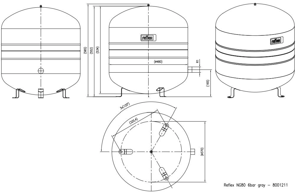 Расширительный бак Reflex NG 80л 6 бар 8001211