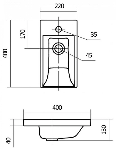Раковина Santek Миранда 40 белый 1WH302500