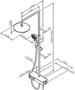 Душевая система с термостатом для душа Am.Pm Inspire 2.0 чёрный матовый F0750A422 Душевая система с термостатом для душа Am.Pm Inspire 2.0 чёрный матовый F0750A422, 2
