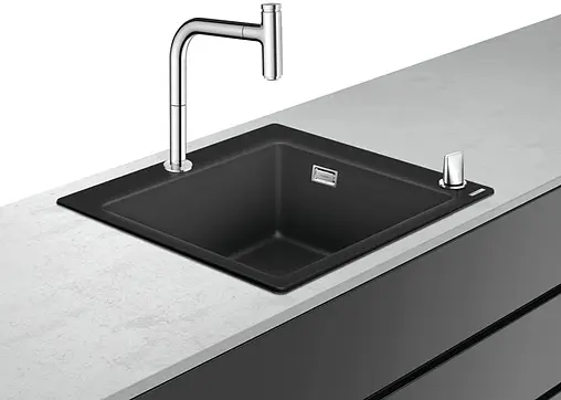 Мойка кухонная с встроенным смесителем Hansgrohe C51-F450-06 56x51 черный 43217000