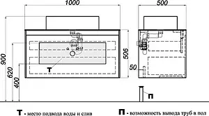 Тумба под умывальник подвесная Aqwella Mobi 100 бетон светлый MOB0110BS Тумба под умывальник подвесная Aqwella Mobi 100 бетон светлый MOB0110BS, 2