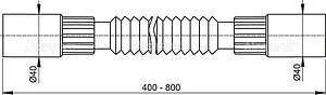 Слив гофрированный AlcaPlast 40x40мм L=400-800мм A71 Слив гофрированный AlcaPlast 40x40мм L=400-800мм A71, 2