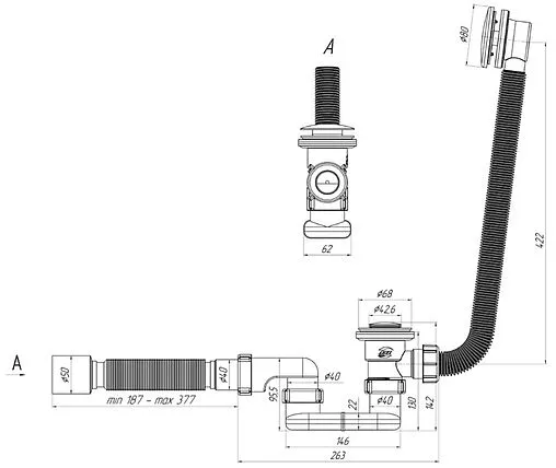Слив-перелив для ванны Ани Пласт хром EC055S Слив-перелив для ванны Ани Пласт хром EC055S