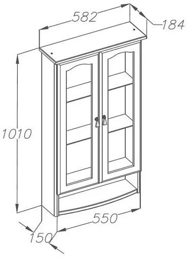 Шкаф двухстворчатый Opadiris Риспекто 60 орех антикварный 00-00006076
