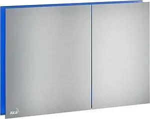 Клавиша смыва для унитаза AlcaPlast AIR LIGHT-BLUE нержавеющая сталь с синей подсветкой, 1