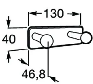 Планка с 2-мя крючками Roca Victoria хром 816651001 Планка с 2-мя крючками Roca Victoria хром 816651001, 2