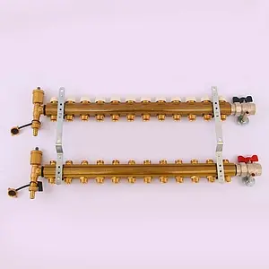 Группа коллекторная без расходомеров 12 отводов 1&quot;в/в x ¾&quot;ек Tiemme 3870049, 5