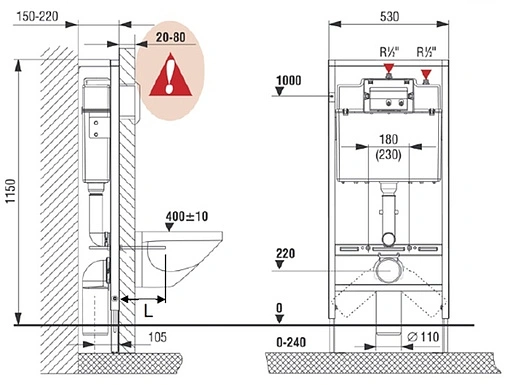 Комплект 5 в 1 Roca Mitos L 893100020 с кнопкой хром глянцевый