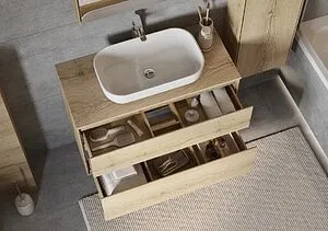 Тумба-умывальник подвесная Aquaton Либерти 100 дуб эльвезия 1A2796K3LYC70, 5