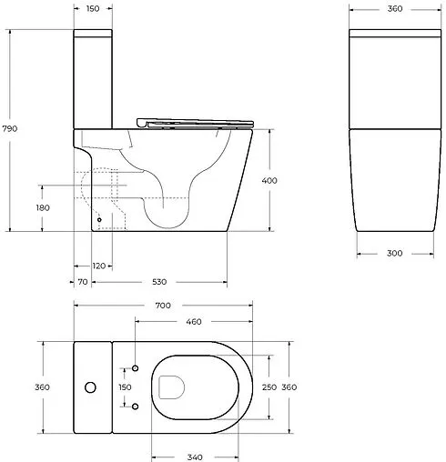 Унитаз-компакт безободковый BelBagno Tre Tornado белый BB673CP-MN-TOR/SC