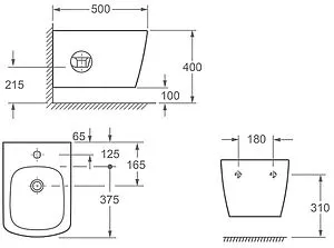 Биде подвесное Allen Brau Liberty белый 4.33005.20, 2