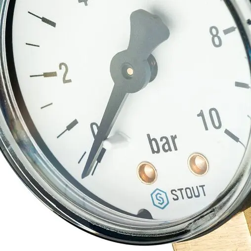 Манометр радиальный Stout 50мм 10 бар ¼&quot; SIM-0010-501008