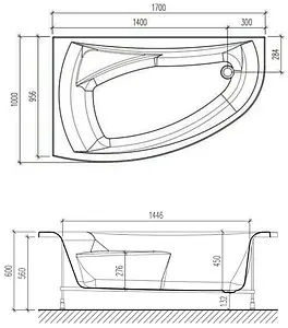 Ванна акриловая Eurolux Como 170х100 L E2170100015L Ванна акриловая Eurolux Como 170х100 L E2170100015L, 4