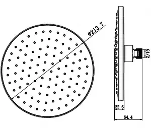Лейка верхнего душа Swedbe Hermes чёрный матовый 5119B Лейка верхнего душа Swedbe Hermes чёрный матовый 5119B, 2