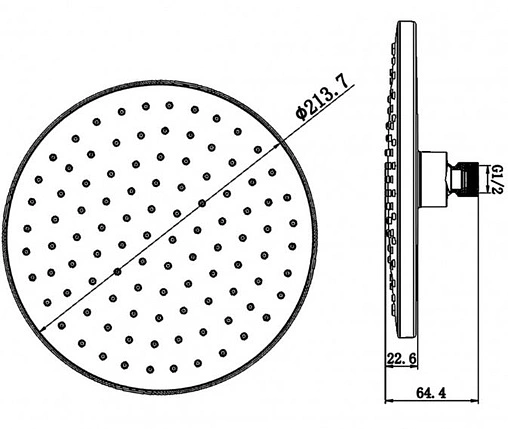 Лейка верхнего душа Swedbe Hermes чёрный матовый 5119B
