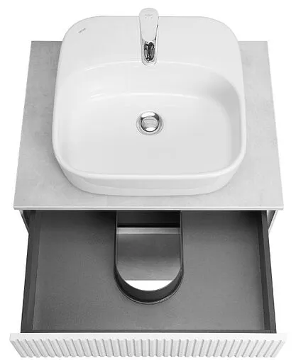 Тумба-умывальник подвесная Aquaton Марбл 60 слэйт/белый матовый 1A2761K0MH4C0