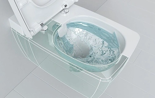 Унитаз подвесной безободковый с функцией биде, встроенным смесителем и емкостью для чистящей жидкости VitrA Metropole Rim-Ex белый 7672B003-1687