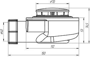 Сифон для душевого поддона Ани Пласт хром E450C, 2