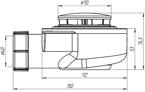 Сифон для душевого поддона Ани Пласт хром E450C