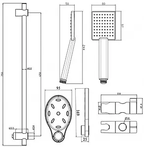 Душевая стойка Swedbe Hermes чёрный матовый 5109B, 2