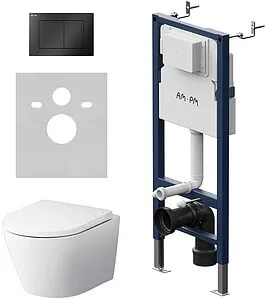 Комплект 6 в 1 Am.Pm Sense FlashClean IS90238.741701 с кнопкой черный матовый, 3