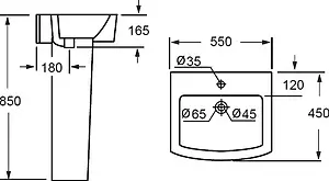 Раковина BelBagno Mattino 55 белый BB1060L, 2