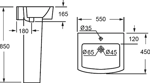 Раковина BelBagno Mattino 55 белый BB1060L