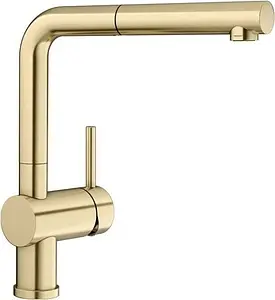 Смеситель для кухни с выдвижным изливом Blanco Linus-S satin gold 526684 Смеситель для кухни с выдвижным изливом Blanco Linus-S satin gold 526684, 1