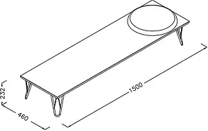 Лавка Isvea Supra 150 массив дуба 27SP8003150I, 2