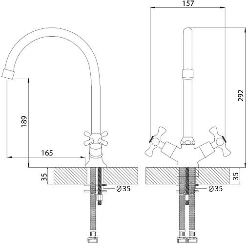 Смеситель для кухни Rossinka хром H02-72R
