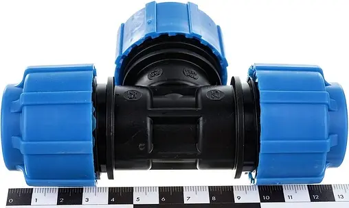 Тройник компрессионный соединительный 25мм x 25мм x 25мм ТПК-Аква 50050025